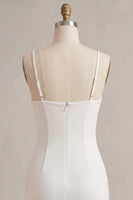 Load image into Gallery viewer, White Tight Ruched Corset Spaghetti Straps Short Graduation Dress