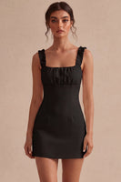 Load image into Gallery viewer, White Tight Square Neck Short Graduation Dress