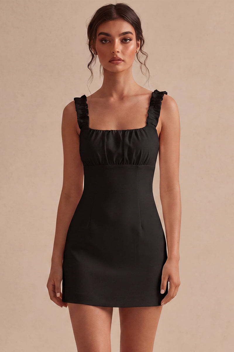 Load image into Gallery viewer, White Tight Square Neck Short Graduation Dress