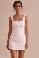 Load image into Gallery viewer, White Tight Square Neck Short Graduation Dress
