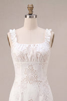 Load image into Gallery viewer, White Tight Square Neck Short Graduation Dress