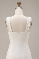 Load image into Gallery viewer, White Tight Square Neck Short Graduation Dress