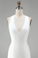 Load image into Gallery viewer, White Tight Halter Neck Short Graduation Dress with 3D Flowers