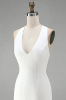 Load image into Gallery viewer, White Tight Halter Neck Short Graduation Dress with 3D Flowers