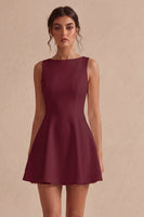 Load image into Gallery viewer, White Boat Neck A-Line Satin Short Graduation Dress