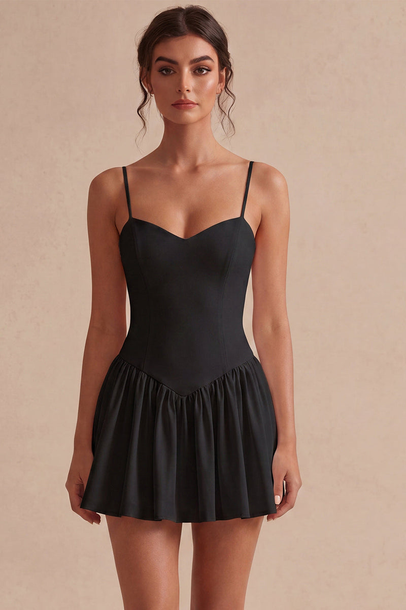 Load image into Gallery viewer, White A-Line Spaghetti Straps Short Graduation Dress