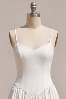 Load image into Gallery viewer, White A-Line Spaghetti Straps Short Graduation Dress