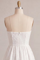 Load image into Gallery viewer, White Lace Strapless A-Line Short Graduation Dress