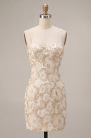 Load image into Gallery viewer, Floral Ivory Jacquard Tight Short Graduation Dress