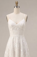 Load image into Gallery viewer, Floral Ivory A Line Spaghetti Straps Short Graduation Dress