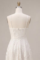 Load image into Gallery viewer, Floral Ivory A Line Spaghetti Straps Short Graduation Dress