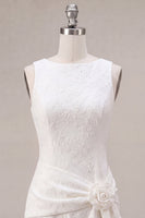 Load image into Gallery viewer, Floral White Jacquard Tight Short Graduation Dress with Slit