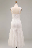 Load image into Gallery viewer, Floral White Thick Straps Ruched Long Graduation Dress