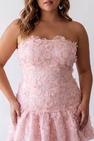 Load image into Gallery viewer, Floral Pink Beaded A-Line Short Cocktail Dress