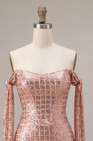 Load image into Gallery viewer, Sparkly Champagne Sequin Tight Short Cocktail Dress
