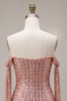 Load image into Gallery viewer, Sparkly Champagne Sequin Tight Short Cocktail Dress