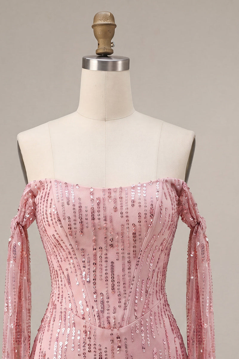 Load image into Gallery viewer, Sparkly Champagne Sequin Tight Short Cocktail Dress