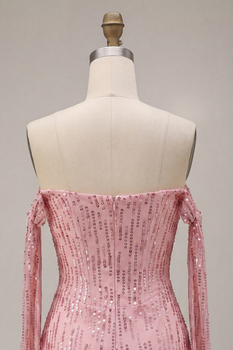 Load image into Gallery viewer, Sparkly Champagne Sequin Tight Short Cocktail Dress