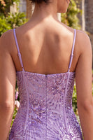 Load image into Gallery viewer, Sparkly Plum Sequin Corset Tight Short Cocktail Dress