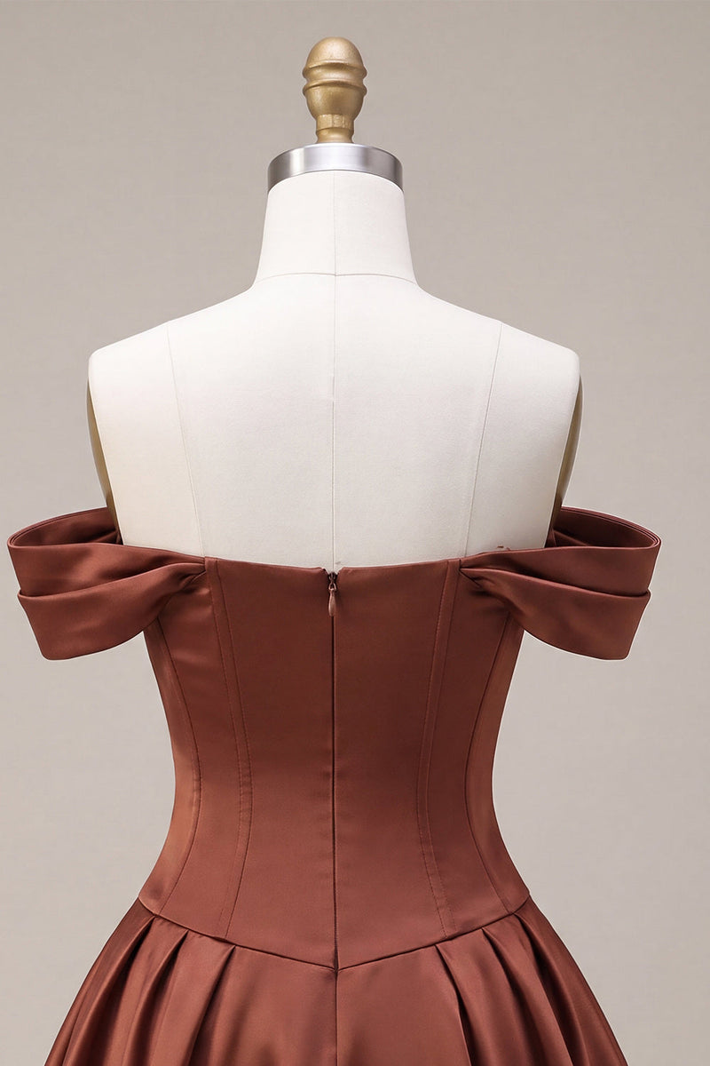 Load image into Gallery viewer, Desert Rose Satin A-Line Short Cocktail Dress with Bow
