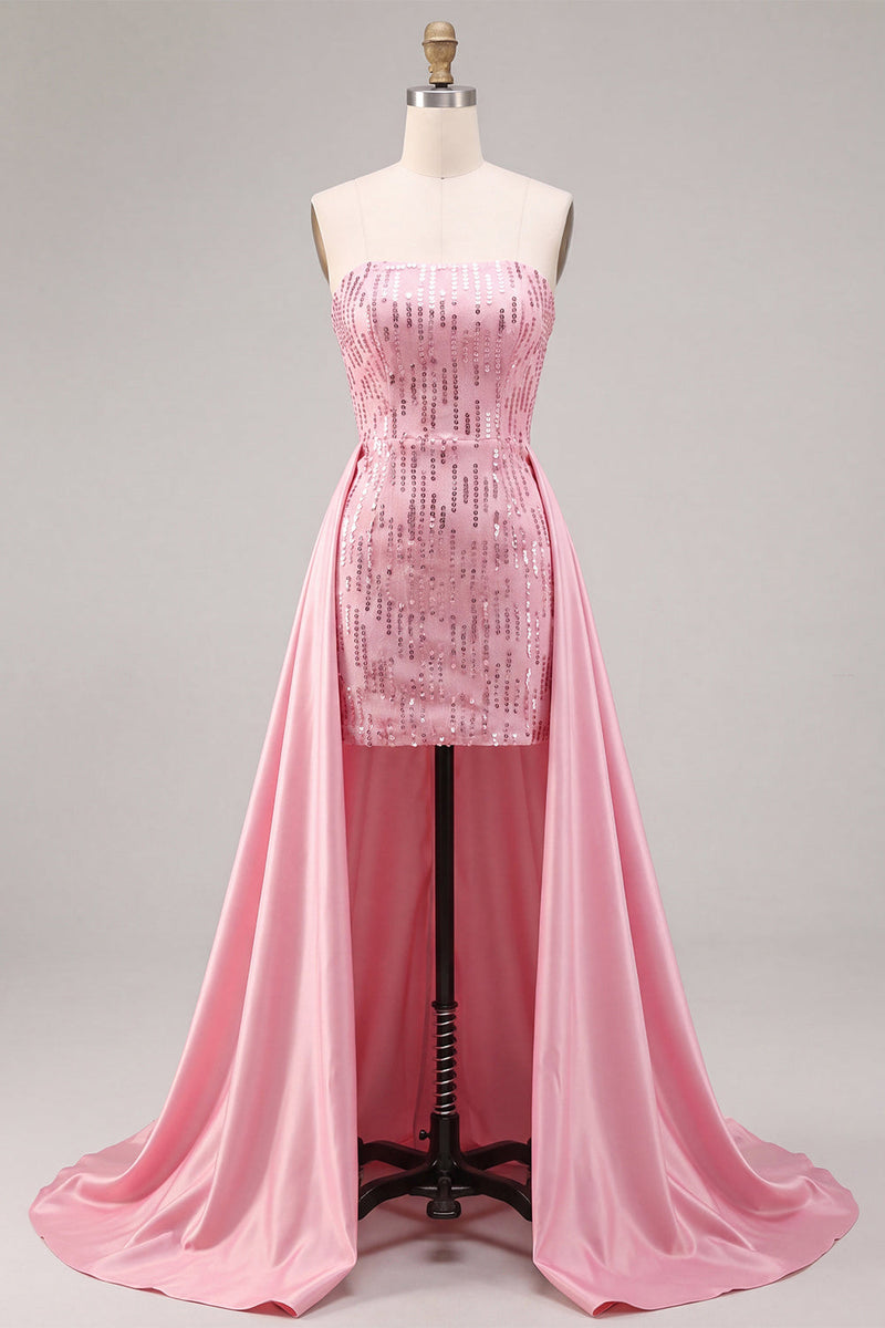 Load image into Gallery viewer, Sparkly Pink Sequin Tight Short Cocktail Dress with Cape