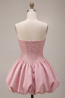 Load image into Gallery viewer, Sparkly Pink Beaded Sweetheart A Line Short Corset Cocktail Dress