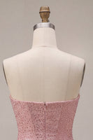 Load image into Gallery viewer, Sparkly Pink Beaded Sweetheart A Line Short Corset Cocktail Dress