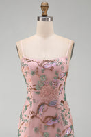 Load image into Gallery viewer, Pink Floral Beaded Sequin Tight Short Cocktail Dress