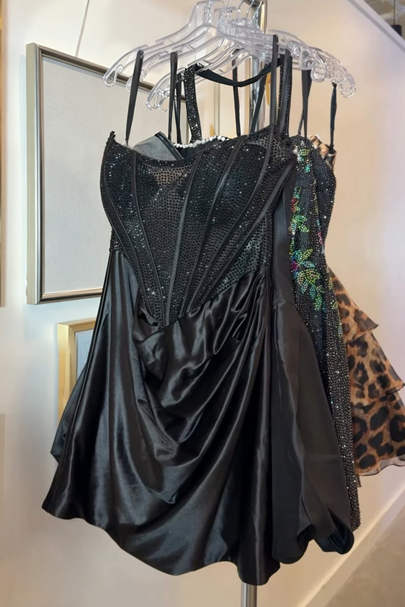 Load image into Gallery viewer, Saprkly Royal Blue Strapless Corset Tight Short Cocktail Dress with Beading