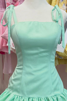 Mint Bodycon Spaghetti Strap A Line Short Bubble Cocktail Dress