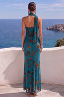 Load image into Gallery viewer, Floral Brown Leopard Printed Sheath One Shoulder Long Wedding Guest Dress