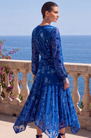 Load image into Gallery viewer, Khaki Floral Ruched Midi Beach Wedding Guest Dress with Sleeves