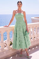 Load image into Gallery viewer, Floral Blue A Line Strapless Corset Long Beach Wedding Guest Dress