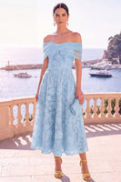 Load image into Gallery viewer, Pink Floral Off the Shoulder A Line Maxi Beach Wedding Guest Dress