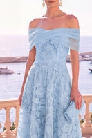 Load image into Gallery viewer, Pink Floral Off the Shoulder A Line Maxi Beach Wedding Guest Dress