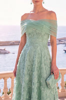 Load image into Gallery viewer, Pink Floral Off the Shoulder A Line Maxi Beach Wedding Guest Dress