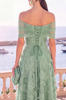 Load image into Gallery viewer, Pink Floral Off the Shoulder A Line Maxi Beach Wedding Guest Dress