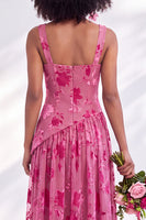 Load image into Gallery viewer, Floral Olive Square Neck Long Wedding Guest Dress with Slit