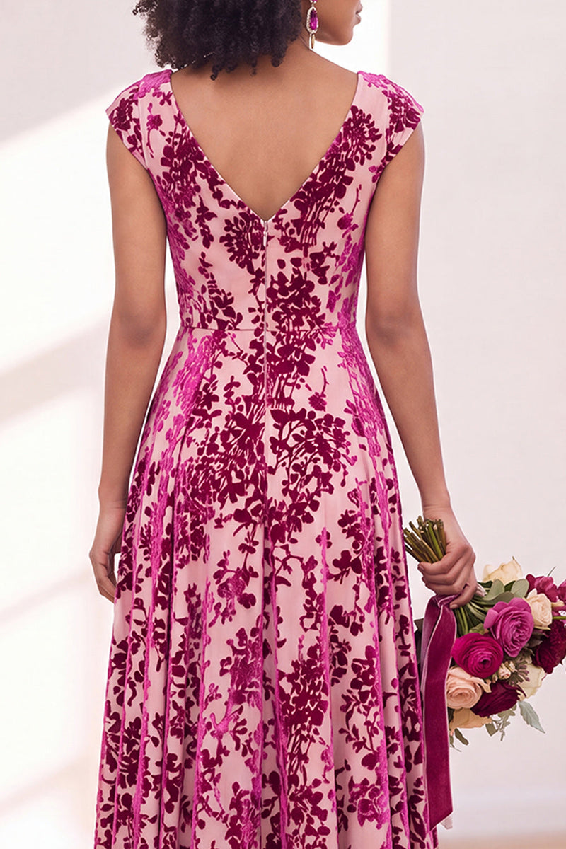 Load image into Gallery viewer, Black Silver Floral V-Neck A-Line Long Wedding Guest Dress
