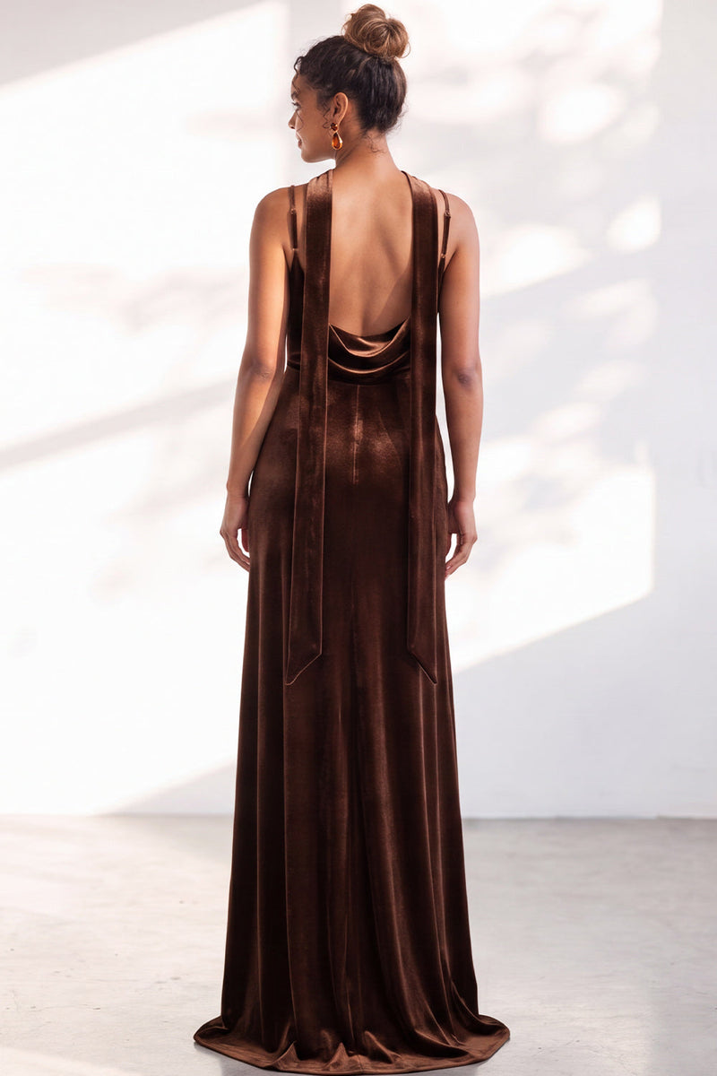 Load image into Gallery viewer, Dark Green Velvet Mermaid Spaghetti Straps Long Wedding Guest Dress