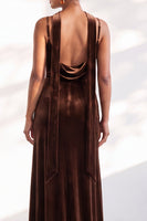 Load image into Gallery viewer, Dark Green Velvet Mermaid Spaghetti Straps Long Wedding Guest Dress