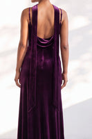 Load image into Gallery viewer, Dark Green Velvet Mermaid Spaghetti Straps Long Wedding Guest Dress
