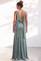 Load image into Gallery viewer, Dark Green Velvet Mermaid Spaghetti Straps Long Wedding Guest Dress
