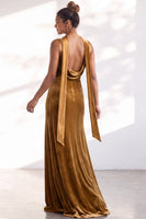 Load image into Gallery viewer, Dark Green Velvet Mermaid Spaghetti Straps Long Wedding Guest Dress