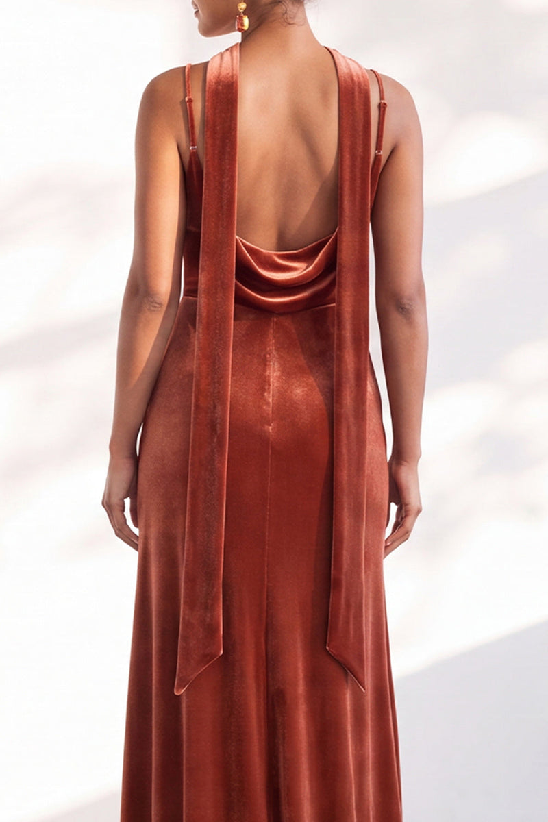 Load image into Gallery viewer, Dark Green Velvet Mermaid Spaghetti Straps Long Wedding Guest Dress