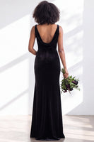 Load image into Gallery viewer, Dusty Sage Mermaid Velvet Cowl Neck Maxi Wedding Guest Dress