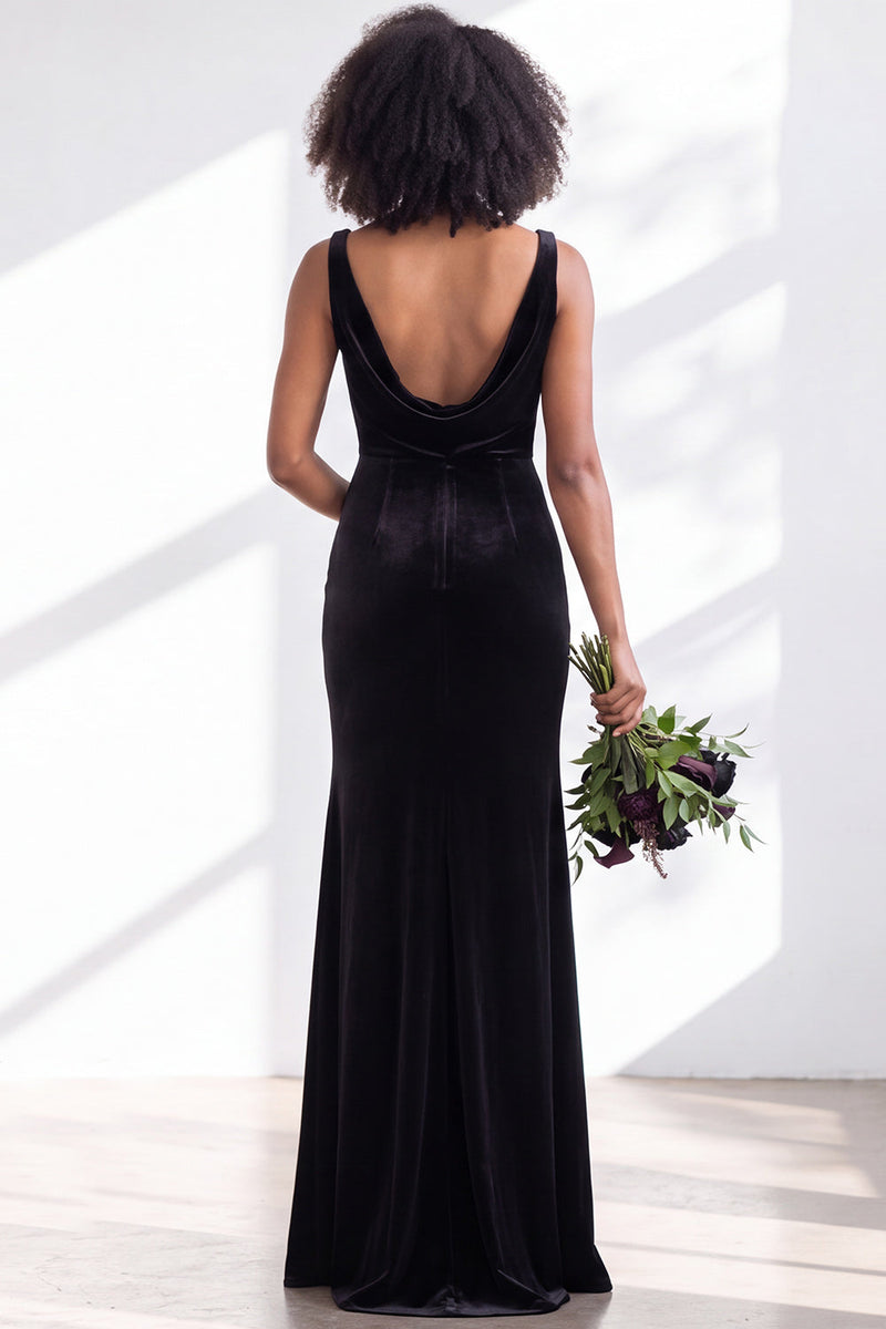 Load image into Gallery viewer, Dusty Sage Mermaid Velvet Cowl Neck Maxi Wedding Guest Dress