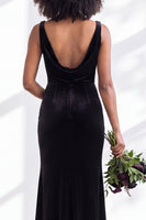Load image into Gallery viewer, Dusty Sage Mermaid Velvet Cowl Neck Maxi Wedding Guest Dress