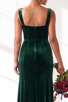 Load image into Gallery viewer, Golden Brown Sheath Velvet Maxi Wedding Guest Dress with Slit