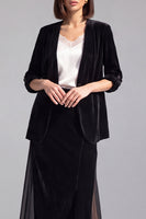 Load image into Gallery viewer, Black 2 Piece One Button Velvet Shawl Lapel Business Suits